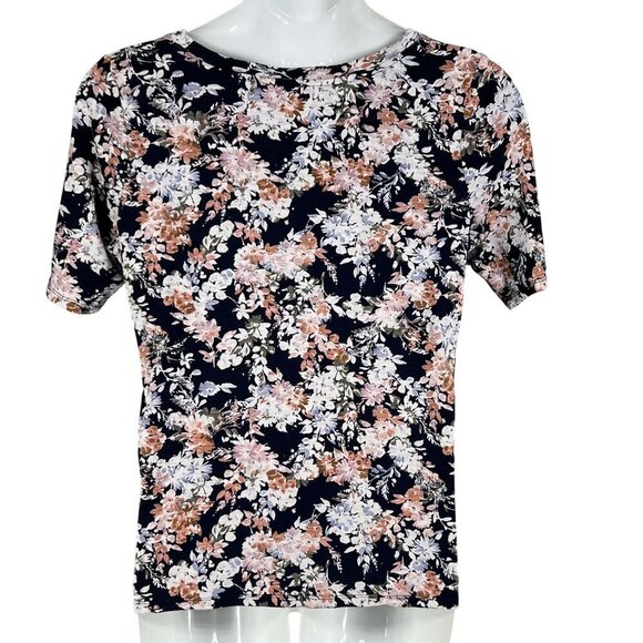 J Jill Womens L Scoop Neck Top Elbow Sleeve Tee Pima Cotton Pullover Bloomcore - Picture 4 of 12